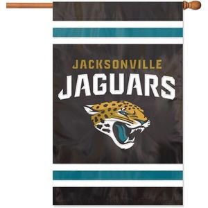 NFL Jacksonville Jaguars Double Sided Flag Embroidered Applique 44x28 Inch